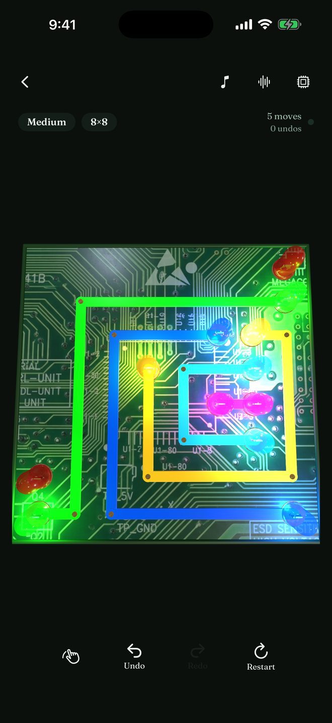 Quiet Circuits — A calm connect-the-pairs puzzle