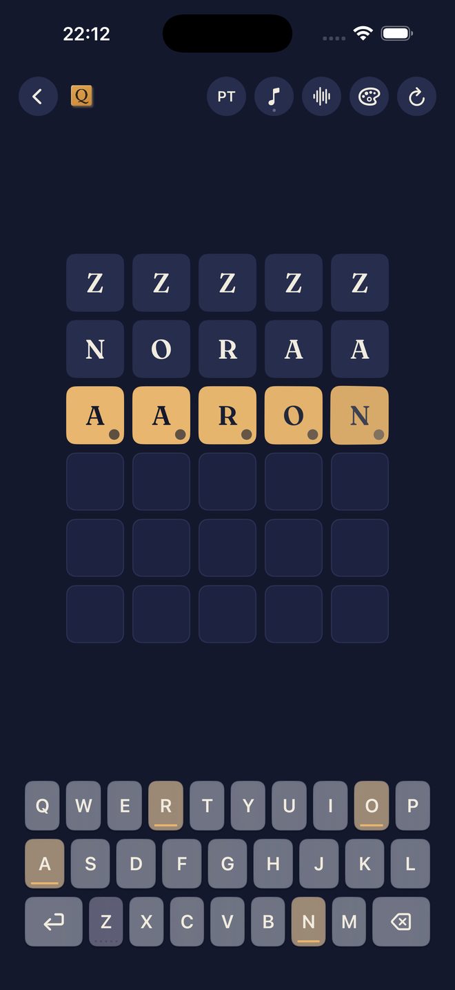 Quiet Letters — Um puzzle de palavras diário e tranquilo