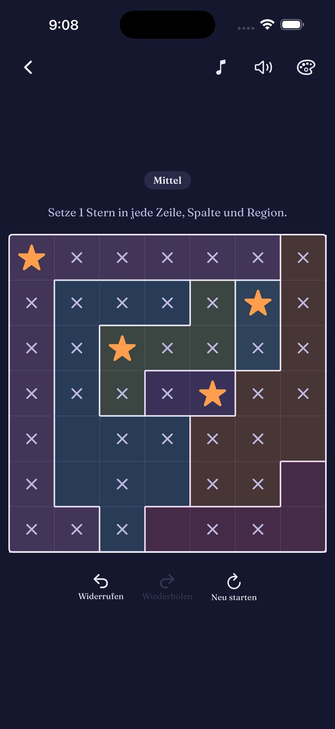 Quiet Stars — Ruhige Star-Battle-Logikrätsel